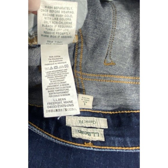 L L Bean Jeans Classic Fit Sz 4 Blue Denim Five Pockets Straight Leg Mid Rise - Picture 12 of 12